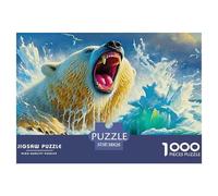 Ours Polaire Puzzle 1000 Pièces Convient Aux Adultes Ours Polaire Activités Familiales Le Défi ÉduChatif en Papier Original Cadeaux pour Adultes 38x26cm/1000pcs