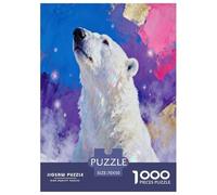 Ours Polaire, Puzzle De 1000 Pièces, Défi Amusant Et Moment De Détente, Idéal comme Cadeau Ou Décoration Murale, À Partir De 12 Ans, Style Peint Animal, 70x50cm/1000pcs