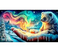 Ours Polaire Puzzle pour Adultes 1000 pièces Papier recyclé Défi de Jeu éducatif pour décoration Murale et Cadeaux 70x50cm/1000pcs