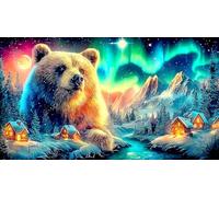 Ours Polaire Puzzles 1000 Pieces Cadeau Unique Jeu éducatif défi Jouet de qualité supérieure Peinture Art pour Adultes et Enfants à partir de 12 Ans 38x52cm/1000pcs