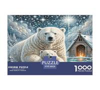 Ours Polaire Puzzles 1000 Pieces Cadeau Unique Jeu ÉduChatif Défi Jouet À De Qualité Supérieure Peinture Art pour Adultes Et Enfants À Partir De 12 Ans 38x26cm/1000pcs