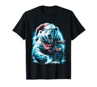 Ours Polaire rétro avec Bonnet de Père Noël des années 90 T-Shirt