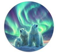 Ours Polaires |Aurore boréale| Puzzles Amusants en Famille 1000pcs (67.5x67.5cm) Adultes