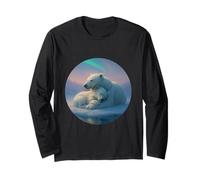 Ours Polaires Enlacés sous Aurores Boréales Hiver Arctique Manche Longue