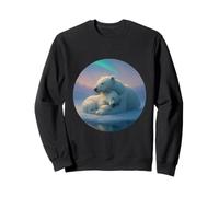 Ours Polaires Enlacés sous Aurores Boréales Hiver Arctique Sweatshirt