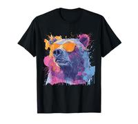 Ours Portant des Lunettes de Soleil Faune forêt Ours Amoureux des Animaux T-Shirt