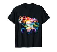 Ours Portant des Lunettes de Soleil Faune forêt Ours Amoureux des Animaux T-Shirt
