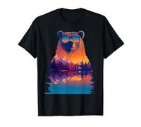 Ours Portant des Lunettes de Soleil Faune forêt Ours Amoureux des Animaux T-Shirt