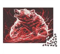 Ours Puzzle 1000 Pièces Cadeau Unique Red White Flammes Jeu Éducatif Challenge Toy À De Qualité Supérieure Peinture Art pour Adultes Et Enfants À Partir De 14 Ans 1000pcs (75x50cm)