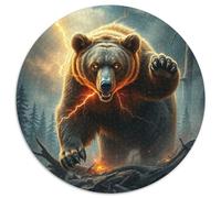 Ours Puzzle Rond De 1000 Pièces pour Animauxs Das Tier Wild Animauxs Beast Qualité Premium Artistique Art Relaxation Réduction du Stress 1000pcs (67.5x67.5cm)
