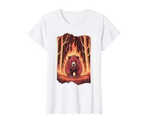 Ours Qui s'échappe des Feux de forêt T-Shirt Graphique avec Valeur