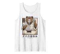 Ours Ramen Japonais Mangeant des Nouilles Manga rétro années 70 Débardeur