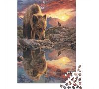 Ours, refletPuzzles 1000 Pièces pour Adultes, Mountains Soleilset and Cloudsjeux ÉduChatifs, Décoration D'intérieur38x26cm/1000pcs