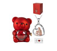 Ours Rose Eternelle avec Bijoux Cachée, Cadeau Saint Valentin pour Femme, Ourson Rose Eternel avec Collier, Cadeau pour Maman