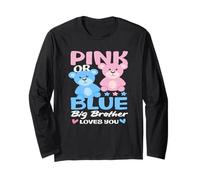 Ours Rose ou Bleu Big Brother Loves You Gender Reveal Manche Longue