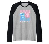 Ours Rose ou Bleu Big Brother Loves You Gender Reveal Manche Raglan