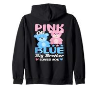 Ours Rose ou Bleu Big Brother Loves You Gender Reveal Sweat à Capuche