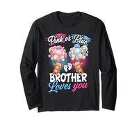 Ours Rose ou Bleu Brother Loves You Gender Reveal Manche Longue