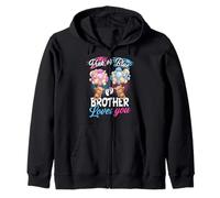 Ours Rose ou Bleu Brother Loves You Gender Reveal Sweat à Capuche