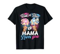 Ours Rose ou Bleu Mama Loves You Gender Reveal T-Shirt