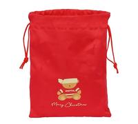Ours rouge Joyeuses fêtes - Sac à dos plat pour enfant, facile à nettoyer, idéal pour les enfants de différents âges, confortable et polyvalent, qualité et résistance, 26 x 1 x 34 cm