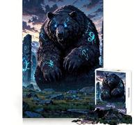 Ours runique Antique︰ Gardien des Pierres mystiques Puzzle 1000 pièces pour Adolescents Stimulation cérébrale, Divertissement Calme, Bords Lisses Cadeau d'anniversaire (38x26cm)