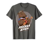 Ours Russe avec Balalaïka Kazakhstan Cyrillique Et Russie T-Shirt