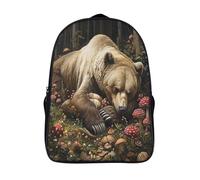 ours sac à dos imperméable 2 compartiment fashion décontracté sacs d'école imprimés forêt dormir sacs à dos imprimé en 3d-16,12 ans et plus garçon et fille pour les voyages les affaires