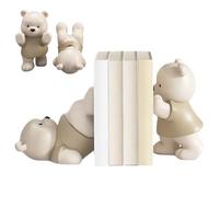 Ours Serre-coits 1 Paire Mignon de Livre décoratif en résine Fins pour Les étagères et Les Bureaux, Support de Livre imperméable Non Glissant pour Le Bureau, Chambre, étude, rémobilisation idéal