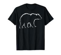 Ours Silhouette Forêt Arbres Montagnes Faune Nature T-Shirt