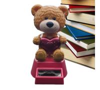 Ours solaire et accessoires pour tableau de bord - Décorations solaires pour tableau de bord de voiture - Figurines d'animaux mignonnes avec maux de tête | Cadeaux pour femmes, hommes et