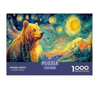 Ours sous Un Ciel étoilé Puzzle de 1000 pièces Niveau Impossible Difficile Un Vrai défi ! Ours (Paysage étoilé) Idéal pour se détendre et Faire Un Cadeau Original 52 x 38 cm /1000p