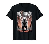 Ours Spirituel primitif sous la Pleine Lune T-Shirt Graphique avec Valeur