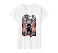 Ours Spirituel primitif sous la Pleine Lune T-Shirt Graphique avec Valeur