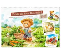Ours sur la ferme - Découvrez la vie campagne avec animaux et champs (calendrier mural 2026 DIN A3 paysage) calendrier mensuel CALVENDO