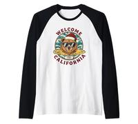 Ours Surfeur de Noël - Welcome to California Design Manche Raglan