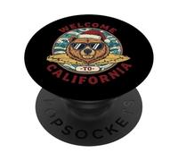 Ours Surfeur de Noël - Welcome to California Design PopSockets PopGrip Adhésif