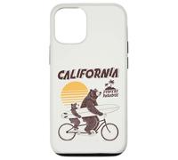 Ours Tandem Surf Californie Rétro Soleil Fête des Pères Coque pour iPhone 12/12 Pro