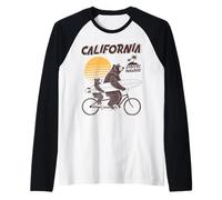 Ours Tandem Surf Californie Rétro Soleil Fête des Pères Manche Raglan