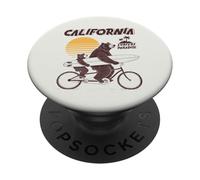 Ours Tandem Surf Californie Rétro Soleil Fête des Pères PopSockets PopGrip Adhésif