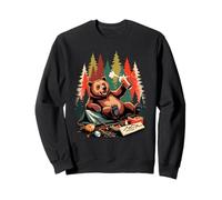 Ours Tente Camping Bière Boire Campement Campeur Sweatshirt