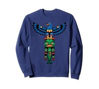 Ours Thunderbird amérindien avec Motif Totem Saumon Sweatshirt