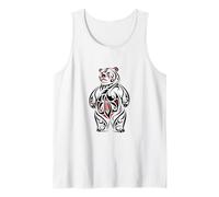 Ours tribal debout rouge noir blanc Débardeur
