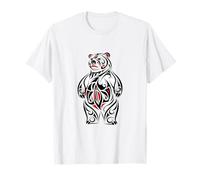 Ours tribal debout rouge noir blanc T-Shirt