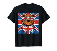 Ours Union Jack avec drapeau du Royaume-Uni pour femmes filles enfants Union Jack T-Shirt