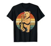 Ours Vintage Jouant du Saxophone Jazz saxophoniste T-Shirt