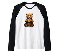 Ourson Aime nid d'abeille, Abstrait, scène de la Nature Manche Raglan