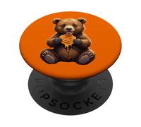 Ourson Aime nid d'abeille, Abstrait, scène de la Nature PopSockets PopGrip Adhésif