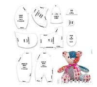 Ourson Couture - Kit De Règle De Modèle D’Ours À Mémoire Acrylique | Couture Quilting Modèles d'ours À Mémoire | Artisanat Fait À La Main pour Chambre d'enfant, Chambre, Voiture, Canapé