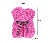 Ourson en Roses Artificielles - Unique - 25cm - Idéal Saint-Valentin - Élégance - Chic